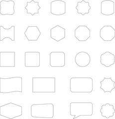 Abstract line icons Collection, Geometric Shapes set - modern and retro aesthetic figure star oval spiral flower and other primitive design elements.