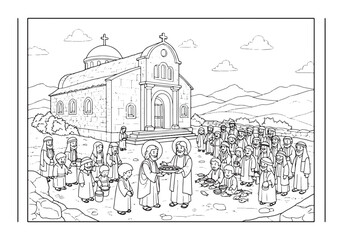 The Church of the Mu, a Biblical Illustration for Children's Col