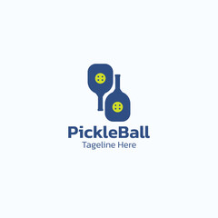 pickleball logo design vector template