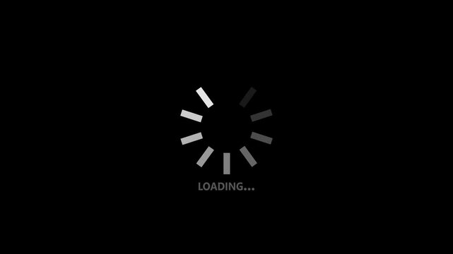 4K Animation - loading white circle icon on black background. Circle on center place for your logo and text. Motion graphic and animation background Loopable. Alpha channel.