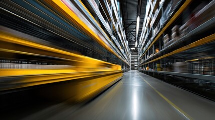 Motion blur of AGV automated guided vehicle at high speed