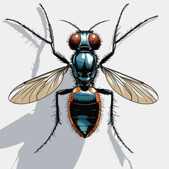 comic style fly vector for graphic design