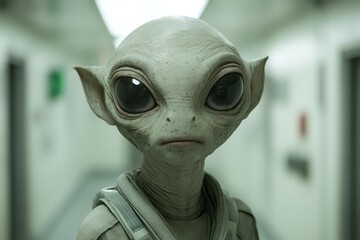 Extraterrestrial encounter in a sterile corridor during an enigmatic science exploration