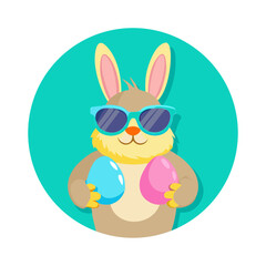 Fototapeta premium easter bunny with easter egg