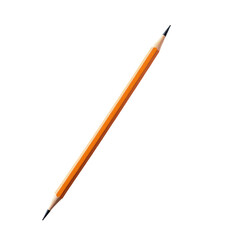 wooden colored pencil with orange body and transparent tip on transparent background isolated with clipping path for graphic design and illustration use