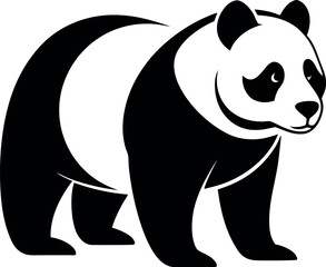 Panda Silhouette Vector Logo &ndash; Animal Illustration