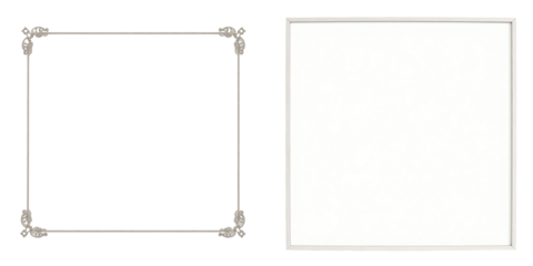 collection of decorative picture frames in various styles isolated on transparent background for creative design and layout use