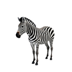 Fototapeta premium Realistic zebra illustration with distinct transparent and white stripes, positioned on a transparent background for clear visibility, showcasing a detailed side view of the animal.