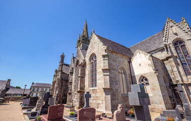 Parish close church of Bodilis, finistere, brittany, france