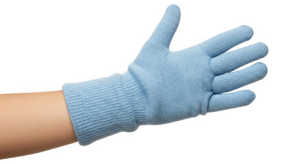 Isolated Light Blue Knitted Glove