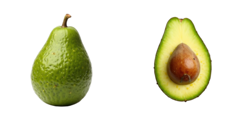 Avocado on a Clear background, fully isolated on Clear background
