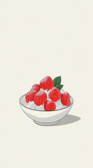 Strawberry shaved ice, summer dessert, ice and strawberries, ice cream in a bowl