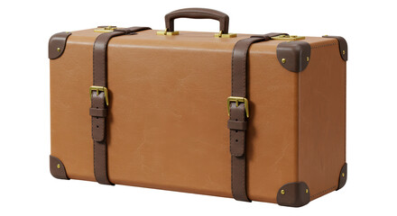 Isolated Vintage Suitcase for Travel and Luggage