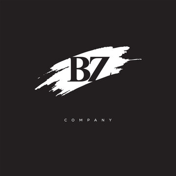 BZ Brush Monogram Logo &ndash; Creative Minimalist Letter mark for Luxury Branding & Elegant Identity Design"

