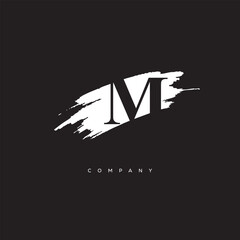 M Brush Monogram Logo – Creative Minimalist Letter mark for Luxury Branding & Elegant Identity Design