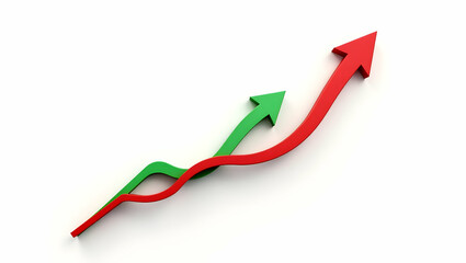 Dynamic Growth: A visual representation of progress and achievement, showcasing a vibrant, red arrow ascending above a green arrow.