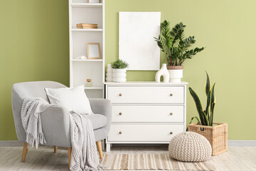 Cozy modern interior with houseplants
