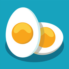 Boiled Egg Halves Vector fried egg vector illustration