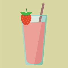 Strawberry Smoothie Glass, glass of strawberry juice