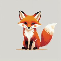 Obraz premium red fox cartoon