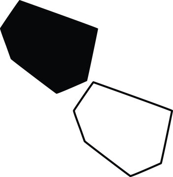 Map of Clipperton Island France Silhouette Flat and Outline Design