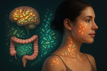 Understanding the connection between the microbiome, brain, and gut health through research illustrations