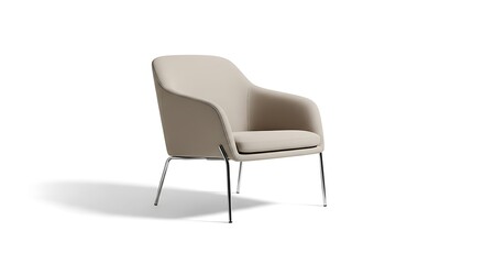 Beige upholstered armchair modern design