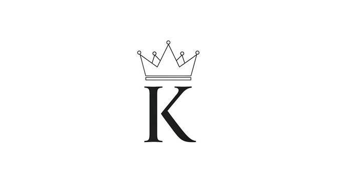 Crown letter k logo graphic design element