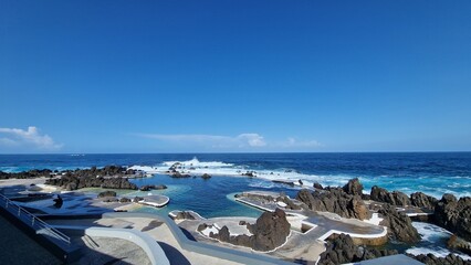 The Natural Pools of Porto Moniz, formed by ancient volcanic rocks, are the signature attraction of this charming coastal town in Madeira. These crystal-clear pools are naturally filled with fresh sea
