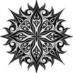 black and white floral ornament
