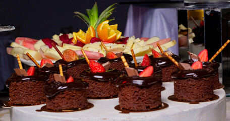 cake, food, chocolate, fruit, snack, tasty