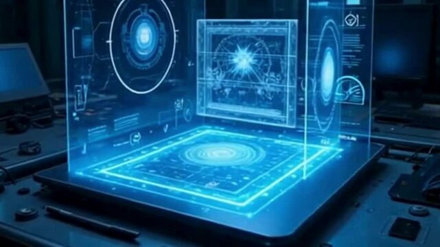 Digital screen scanning environment with holographic elements