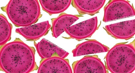 Vibrant Dragon Fruit Slices: A Refreshing and Exotic Tropical Delight