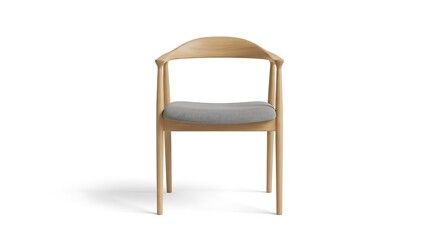 Light beige wooden armchair
