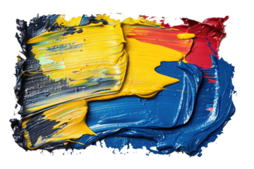  Vibrant Paint Colors on White Canvas. White or PNG Transparent Background.