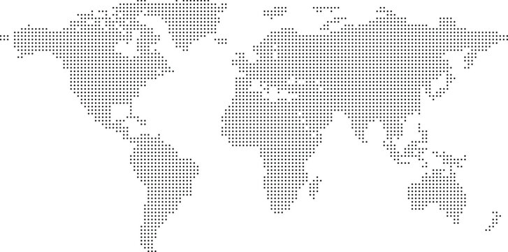 dotted world map created from black circular shapes vector illustration country continent  infographics, presentations, web design, background