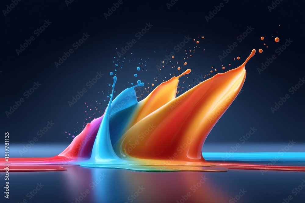 Poster colorful paint splashes in abstract formation, symbolizing creativity and artistic expression for pr