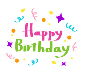 happy birthday card with colorful balloons