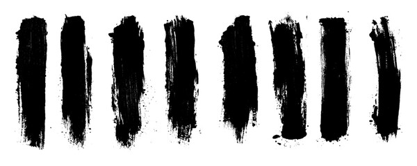 Brush strokes vector. Set of text boxes. Paintbrush collection.