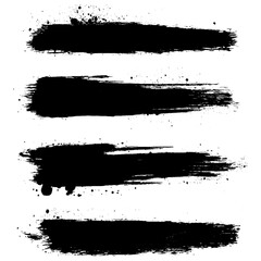 Collection of vector paint brush strokes. Grunge design elements. Brush texture banners. Painted round, circle, rectanglar, long and diagonal strokes
