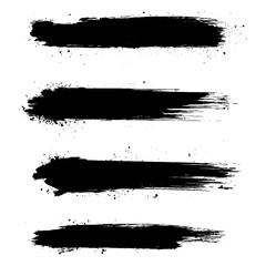 Collection of vector paint brush strokes. Grunge design elements. Brush texture banners. Painted round, circle, rectanglar, long and diagonal strokes
