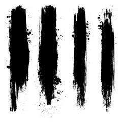 Hand Drawn Flat Calligraphy Paint Brush Regular Straight Lines. 