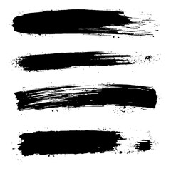 Collection of vector paint brush stroke, ink splatter, grunge line and artistic design elements. 
