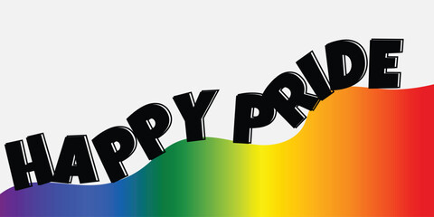 Happy pride 2025 artwork templeate with rainbow color background.