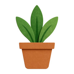 PNG Minimalist paper-cut plant illustration.