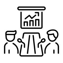 An outline style icon of board meeting