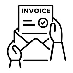 An outline style icon of invoice