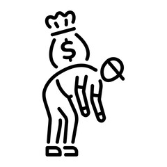 A linear style icon of bank loan