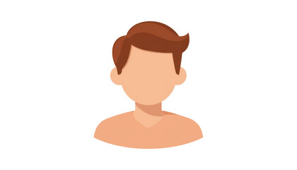 user avatar icon in peach plastic tone, round head with simplified shoulders, clean and friendly cartoon feel, perfectly clipped for profile ui use.