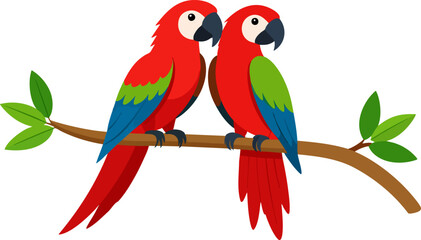 Fototapeta premium Colorful exotic macaw parrot with vibrant feathers in a tropical illustration